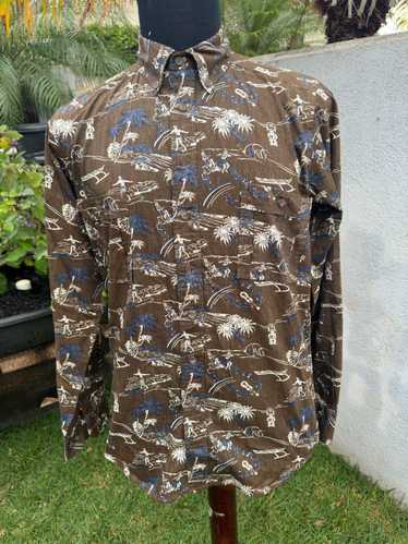 Reyn Spooner Reyn Spooner Hawaiian Print Brown Lon