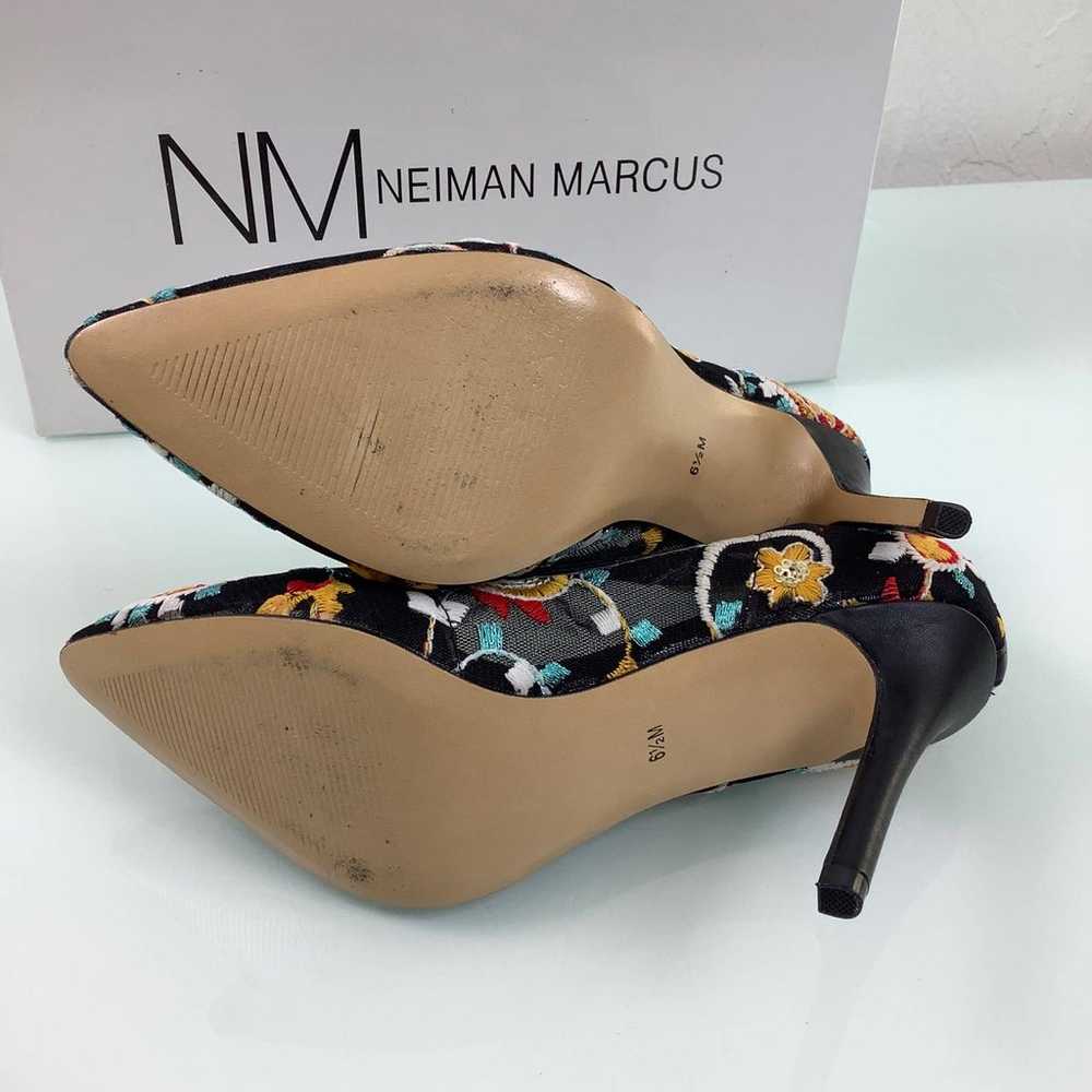 Neiman Marcus Prestige Embroidered Mesh Stiletto … - image 8
