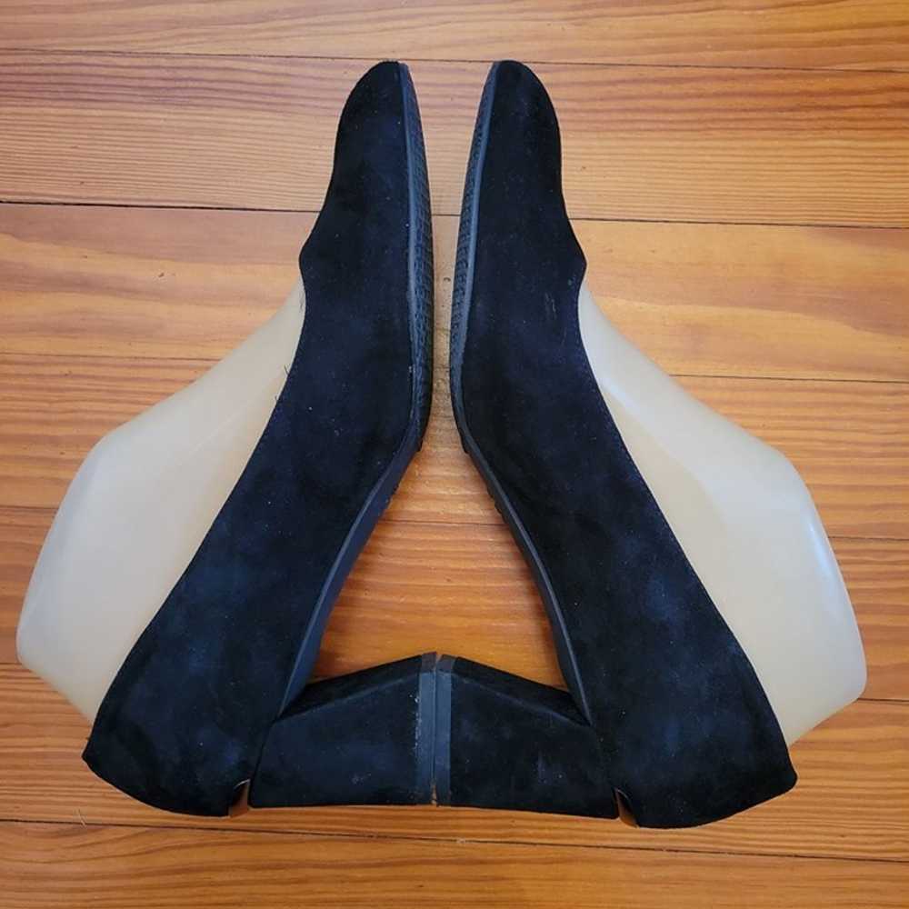 Stuart Weitzman 8M Suede Black Velvet Leather Blo… - image 4