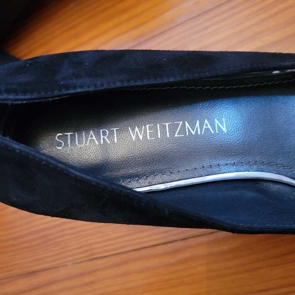 Stuart Weitzman 8M Suede Black Velvet Leather Blo… - image 9