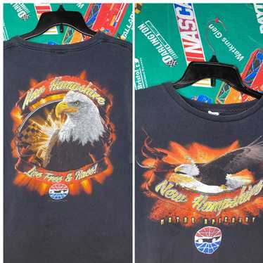 Made In Usa New Hampshire Biker Bald Eagle Faded D