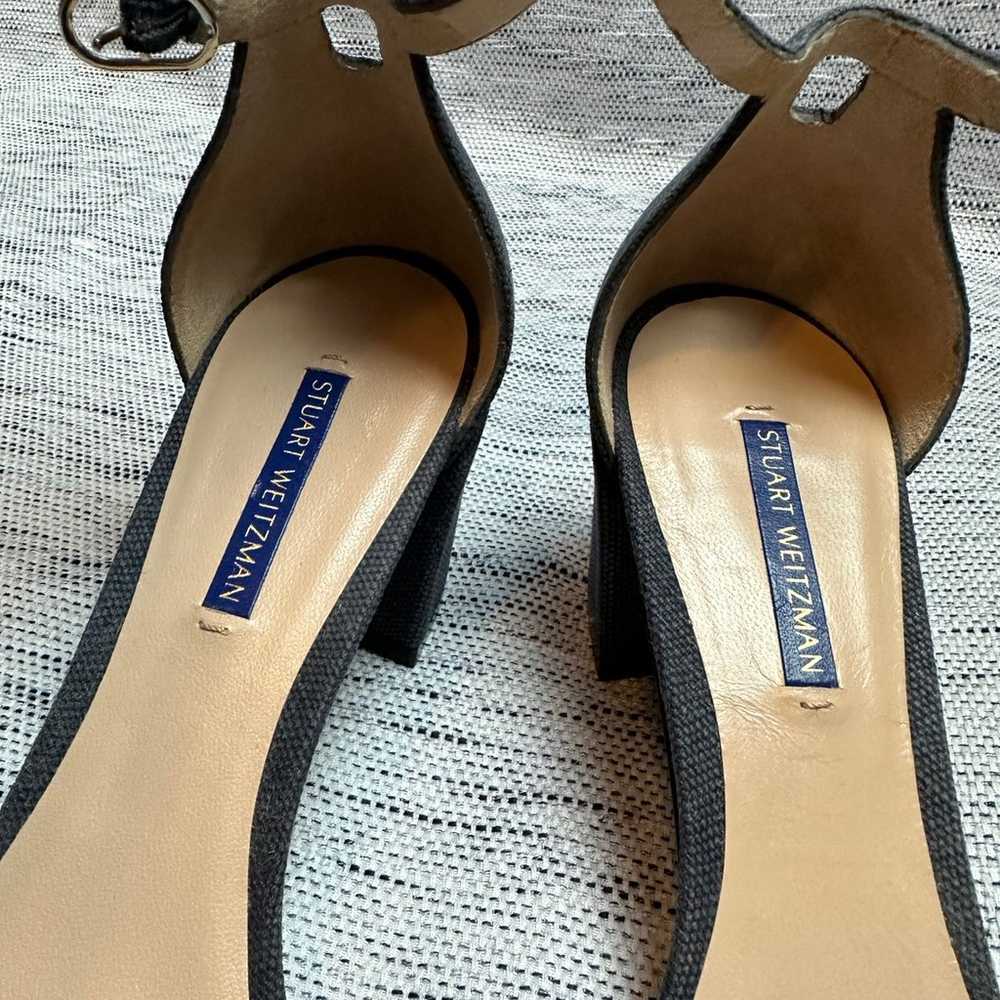 Stuart Weitzman Nearlynude Blue Denim Sandal size… - image 6