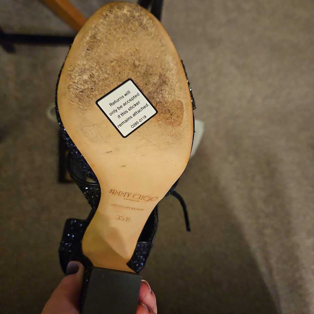 Jimmy Choo Sparkly Black Heels size 5.5, 36.5 - image 6