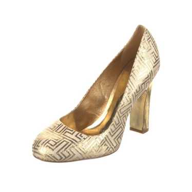 Tory Burch Colin Metallic Gold & Cream Heels