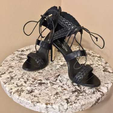 Napoleoni black leather heels