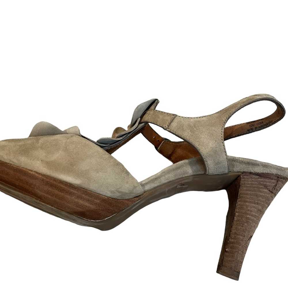Paul Green Lava T-strap Taupe Suede Ruffle Platfo… - image 7