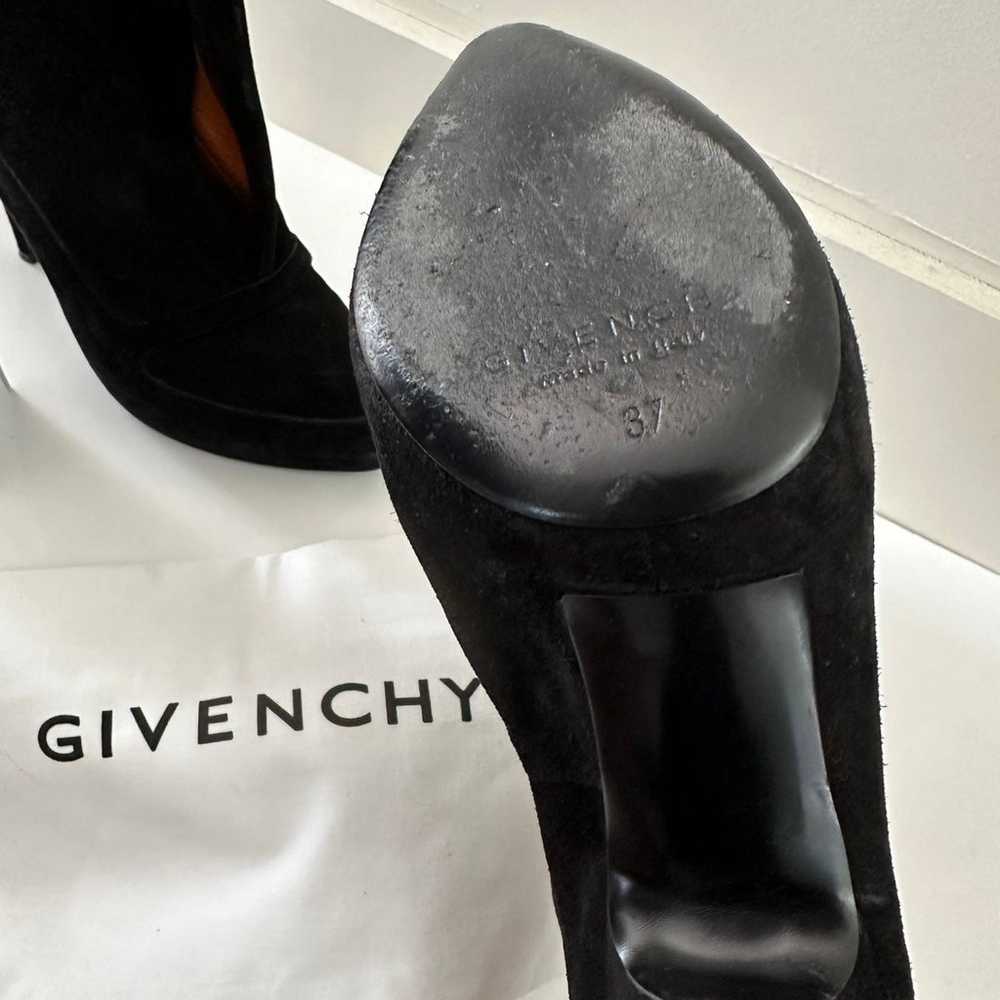 Givenchy black suede “Crosta” bootie heels size 7… - image 3