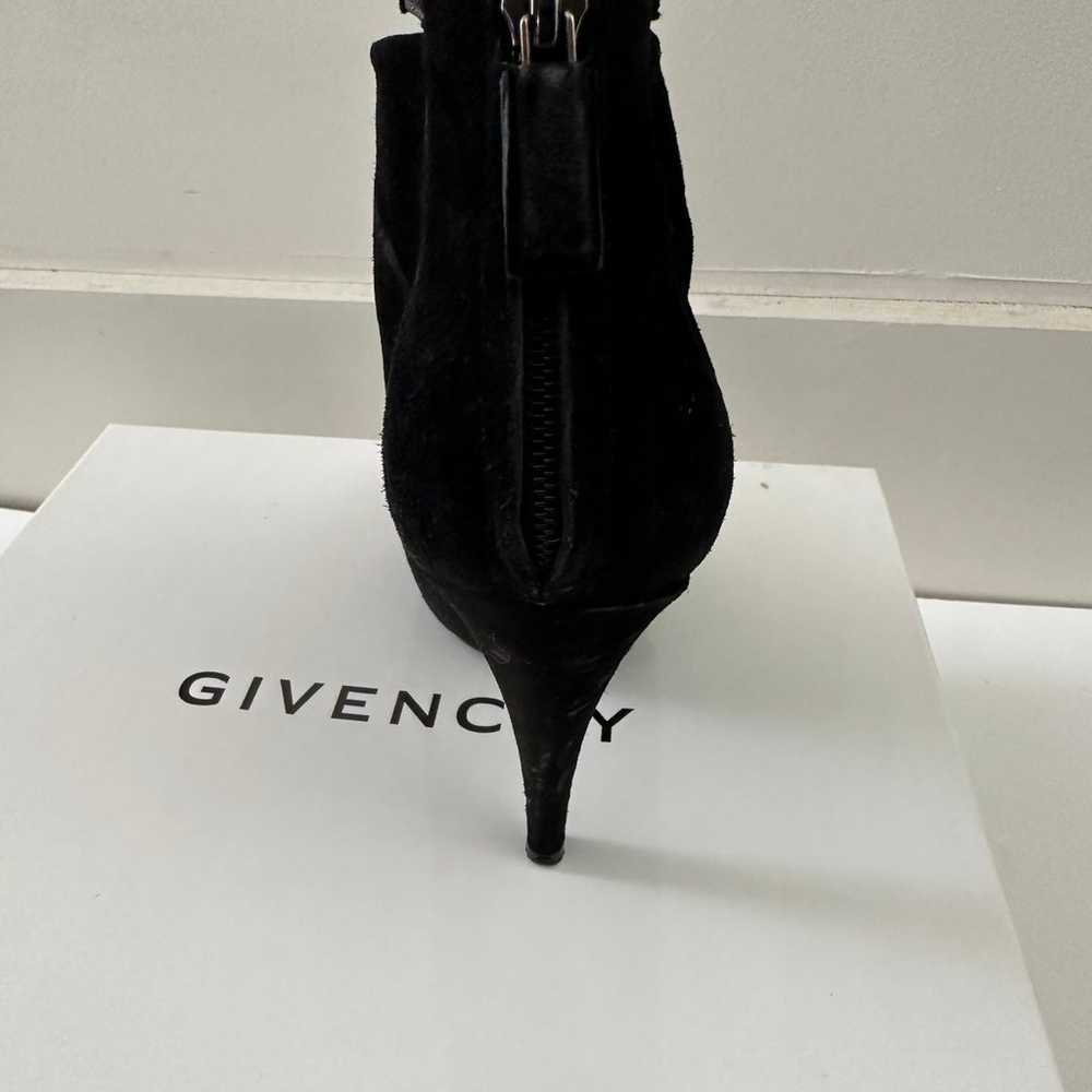 Givenchy black suede “Crosta” bootie heels size 7… - image 5