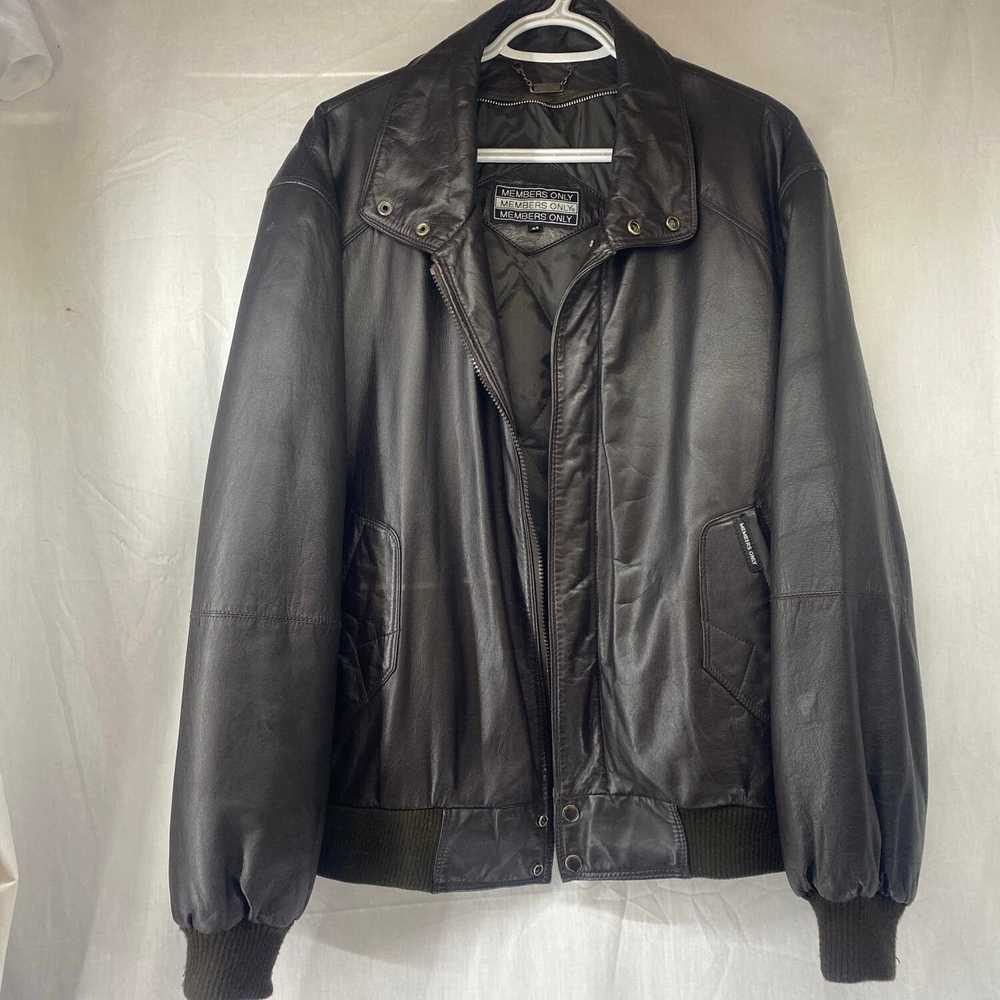 Members Only Members Only Leather Jacket Full Zip… - image 1