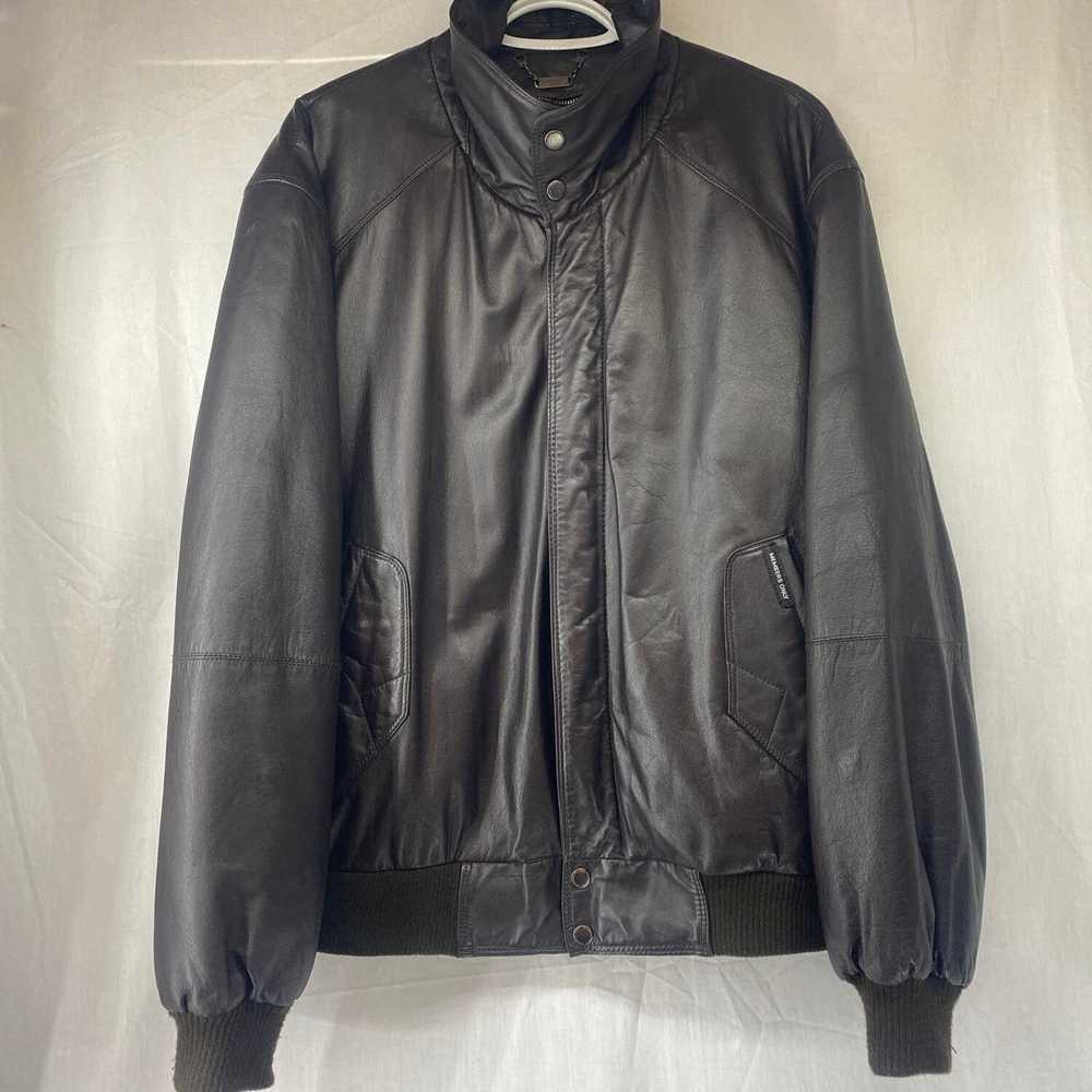 Members Only Members Only Leather Jacket Full Zip… - image 2