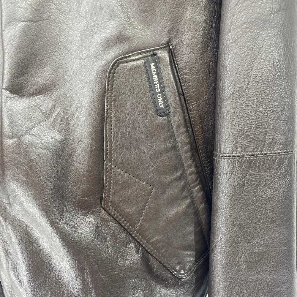 Members Only Members Only Leather Jacket Full Zip… - image 3