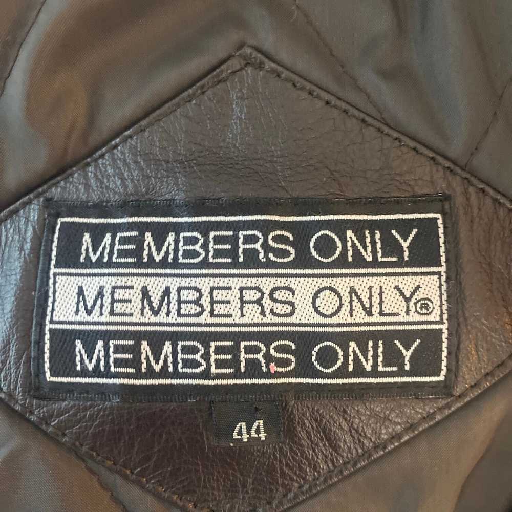Members Only Members Only Leather Jacket Full Zip… - image 9
