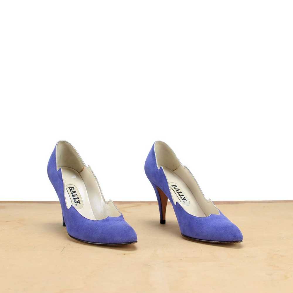 Vintage Bally Pumps - Blue Suede Heels - Designer… - image 4
