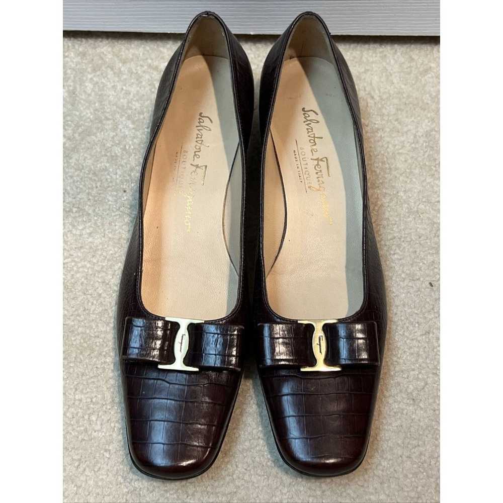 Salvatore Ferragamo low heel Brown Shoes Croc Pri… - image 4