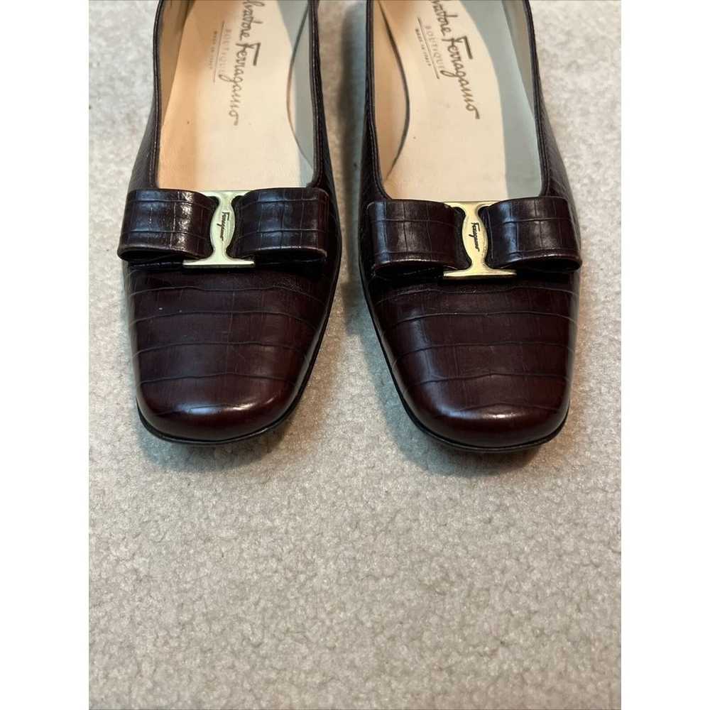 Salvatore Ferragamo low heel Brown Shoes Croc Pri… - image 6