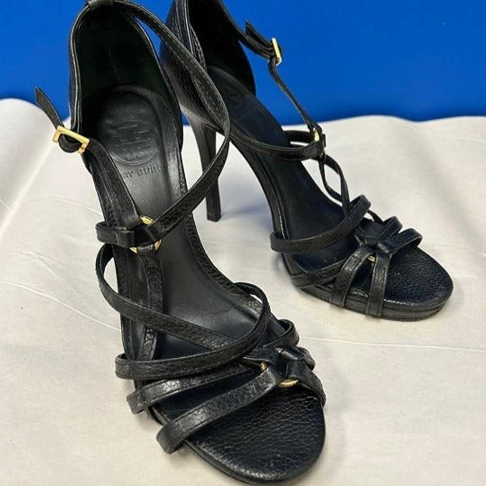 Tori Burch Elizabella Black Leather Heels - Size … - image 1