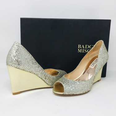 Badgley Mischka Platino Glitter Pumps