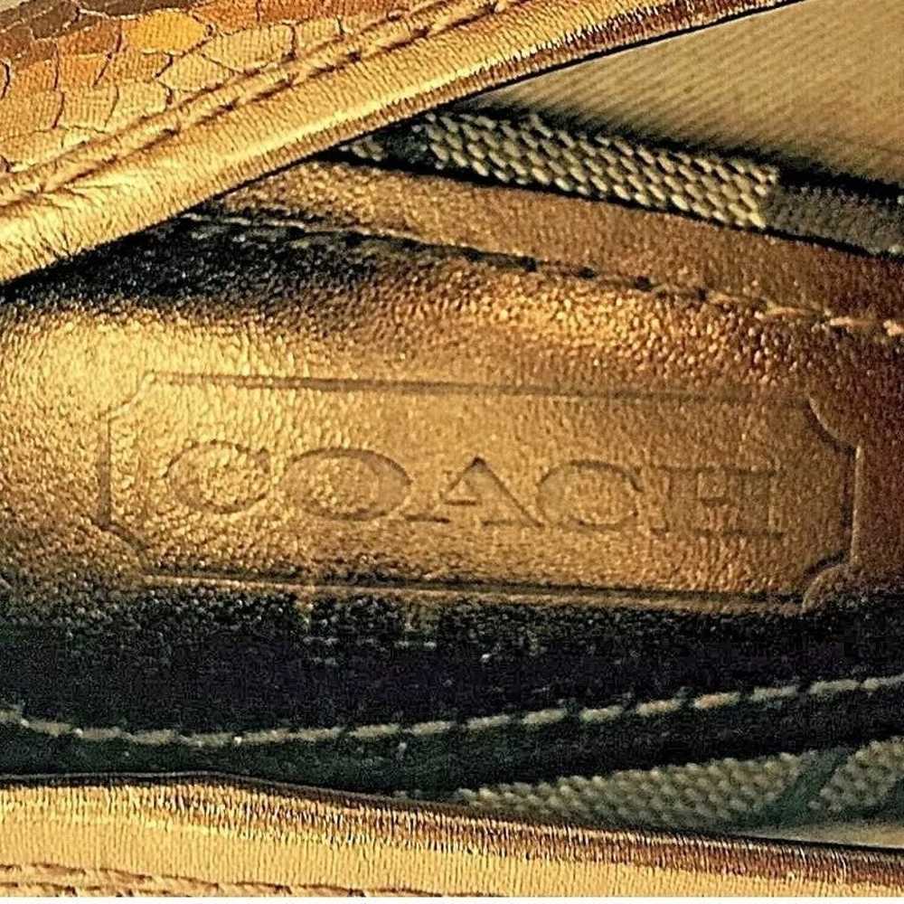 COACH Gold Crackle Leather Espadrilles - image 3