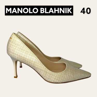 Manolo Blahnik Woven Pumps