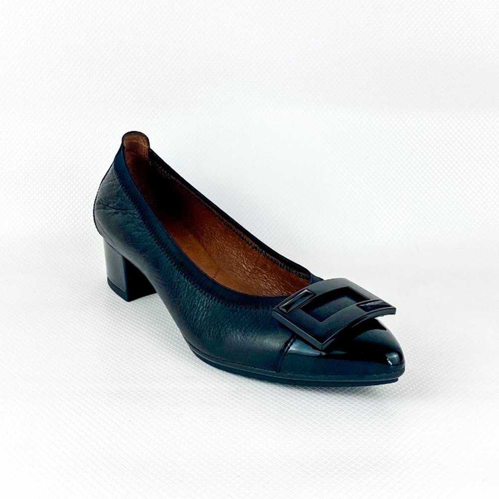 Hispanitas Black Leather Omega Pump Size 6 - image 2