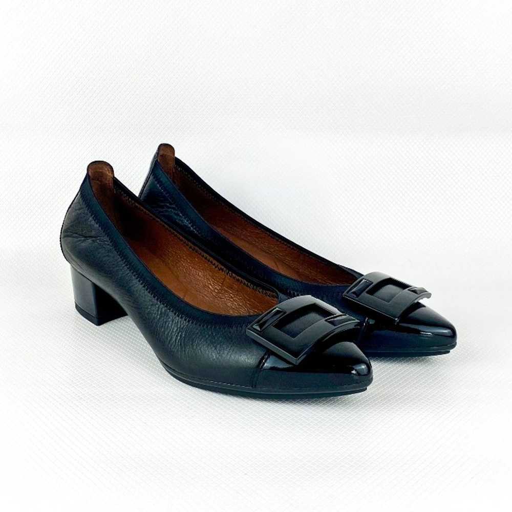 Hispanitas Black Leather Omega Pump Size 6 - image 4