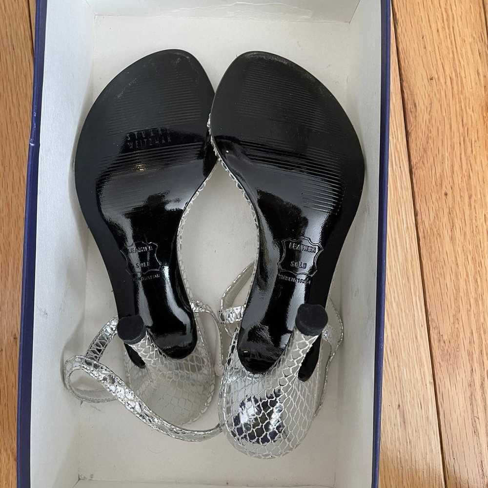 Stuart Weitzman Silver Serpent Heels Sz6 - image 6