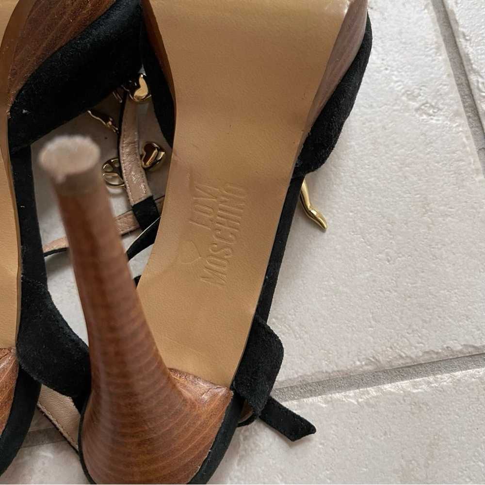 Love Moschino black charm T strap heels size 8 38 - image 11