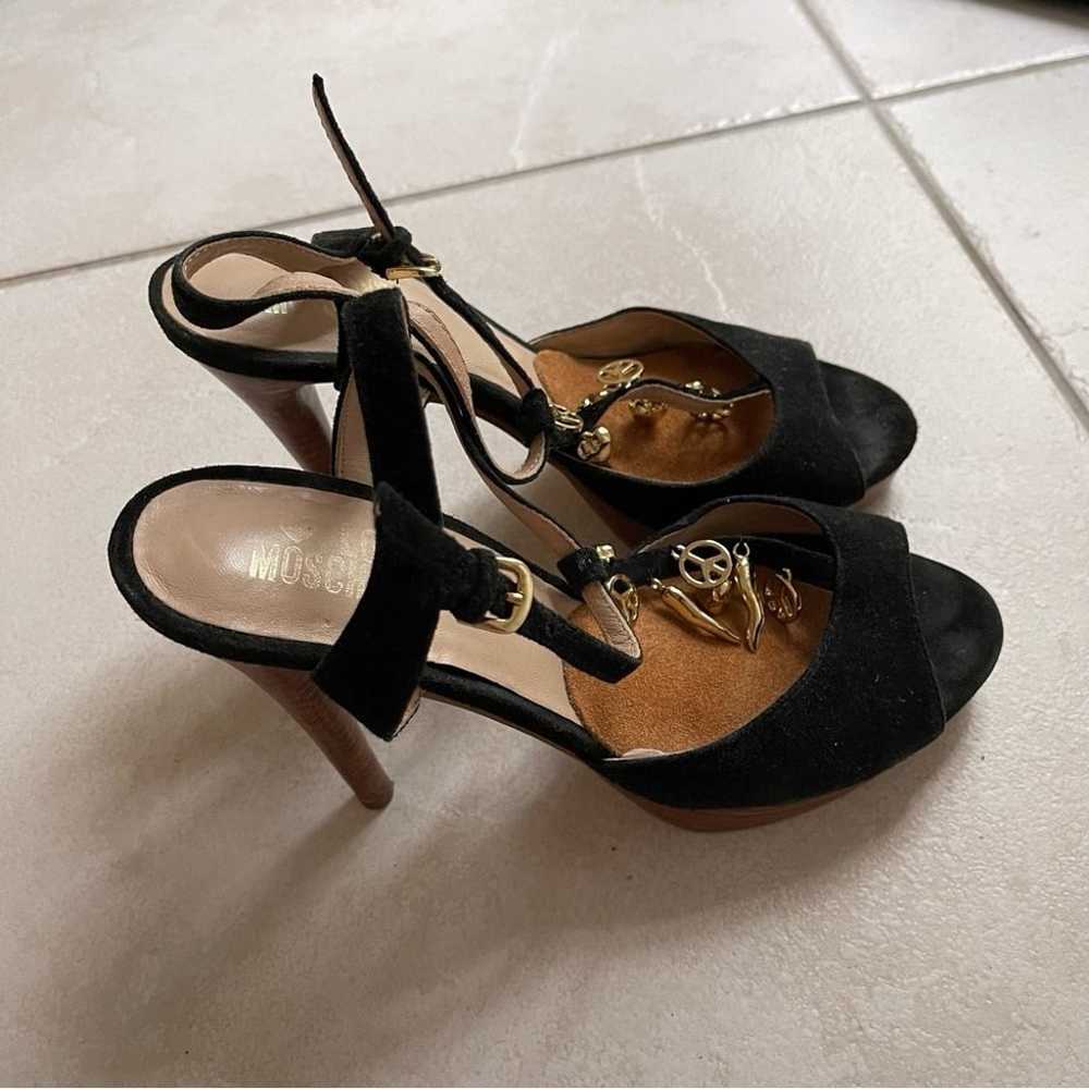 Love Moschino black charm T strap heels size 8 38 - image 1