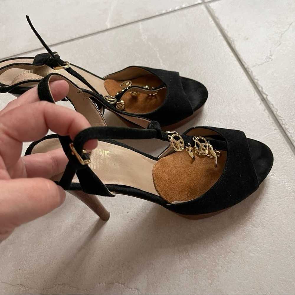 Love Moschino black charm T strap heels size 8 38 - image 2