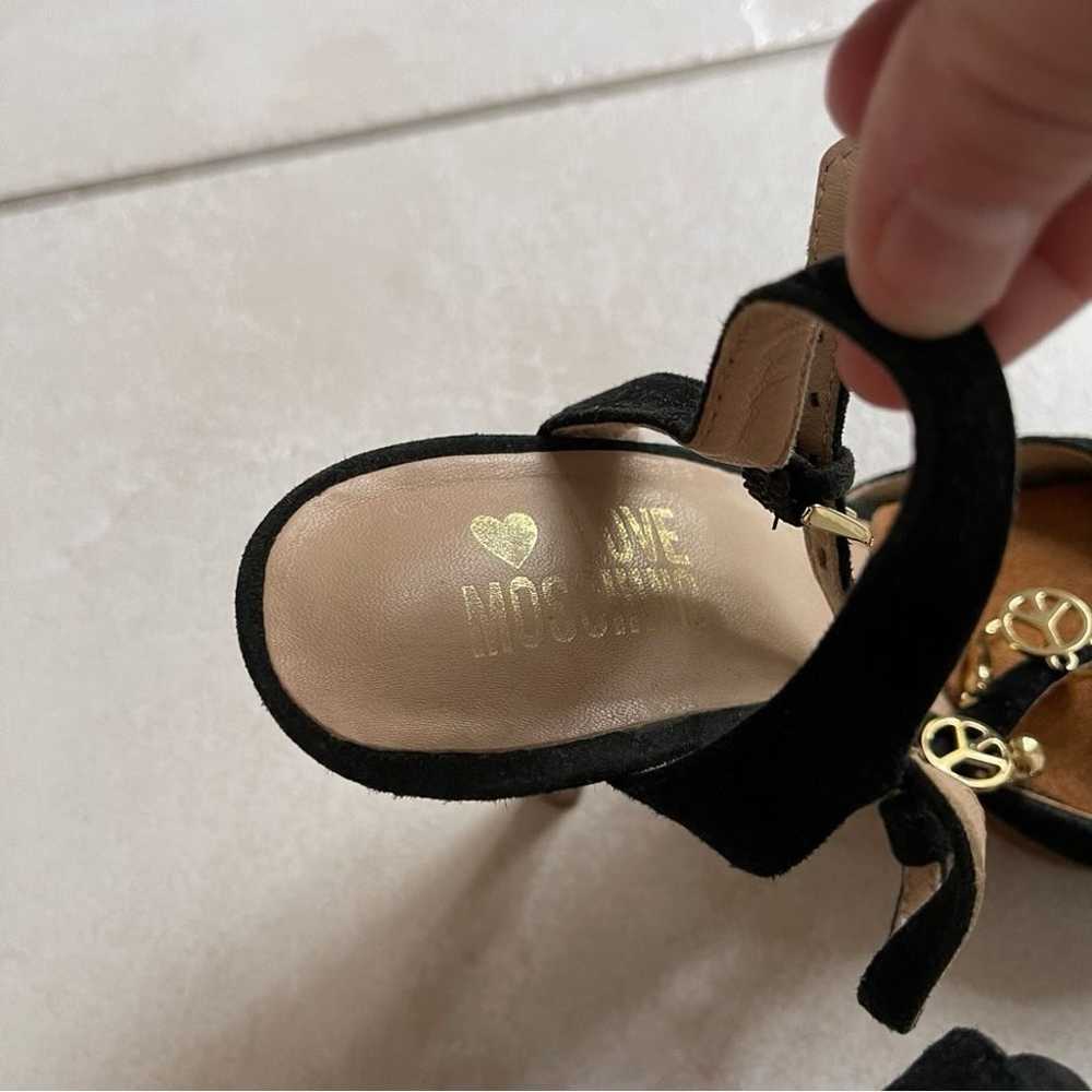Love Moschino black charm T strap heels size 8 38 - image 3