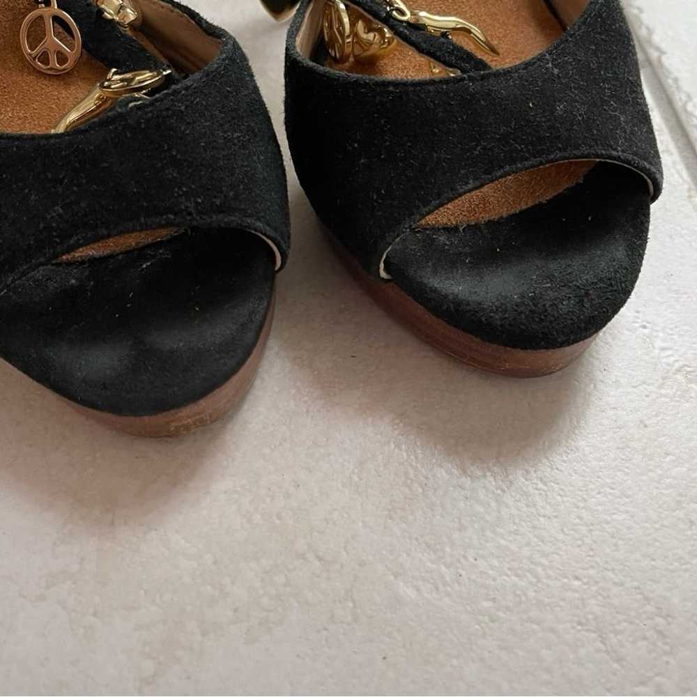 Love Moschino black charm T strap heels size 8 38 - image 5