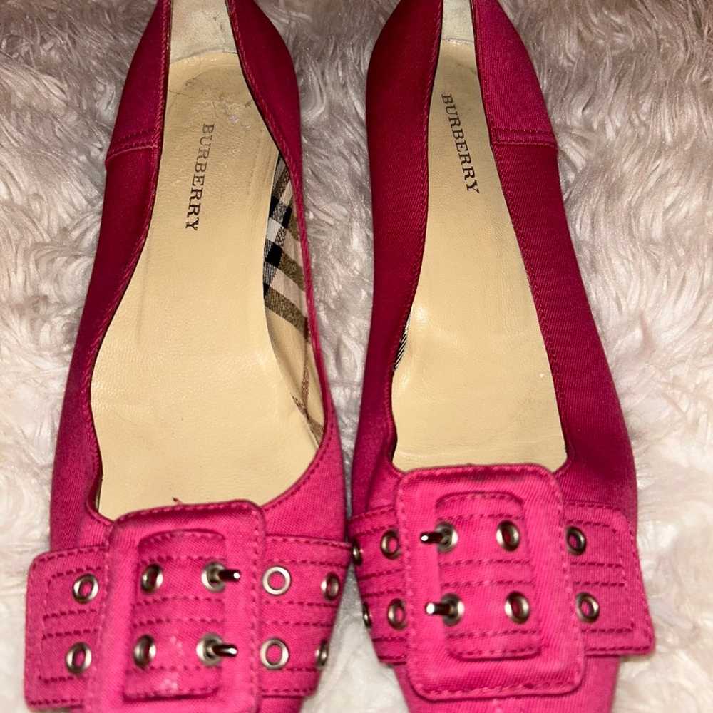 Vintage Burberry Leather Textile Loafers 40 - image 9