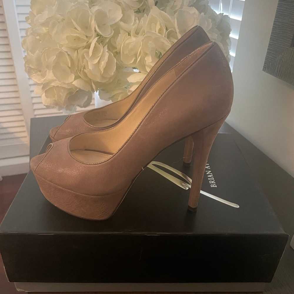 Brian Atwood Tan Bambola Pumps - image 1