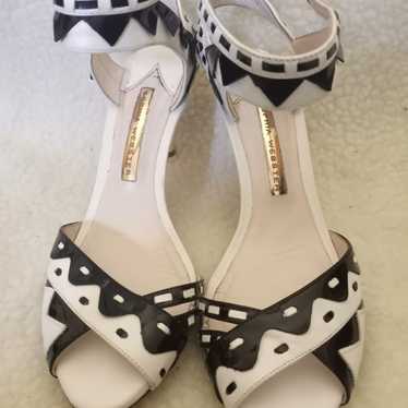 Sophia Webster Bkack/White leather heels - image 1