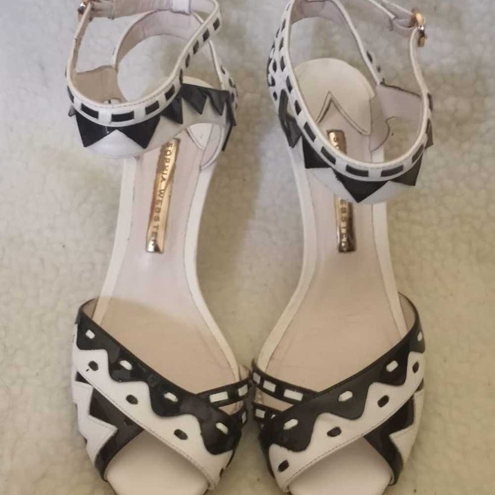 Sophia Webster Bkack/White leather heels - image 2