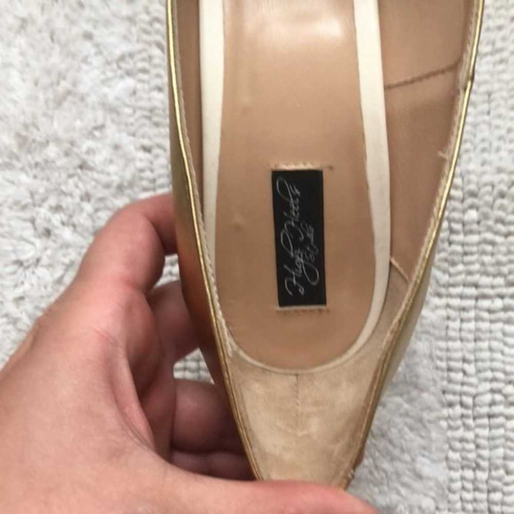 Bespoke golden leather high heel pumps, custom ma… - image 4