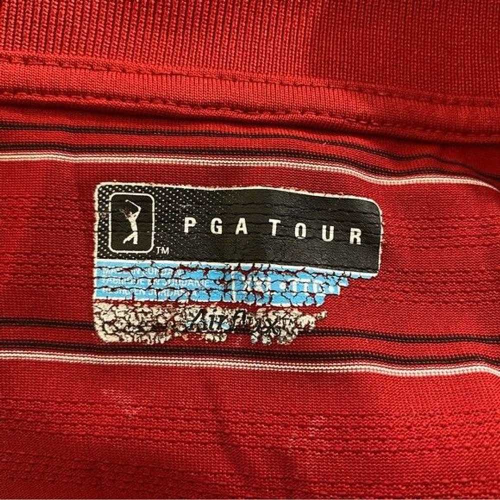 Pga Tour PGA Tour Striped Short Sleeve Polo Red C… - image 2