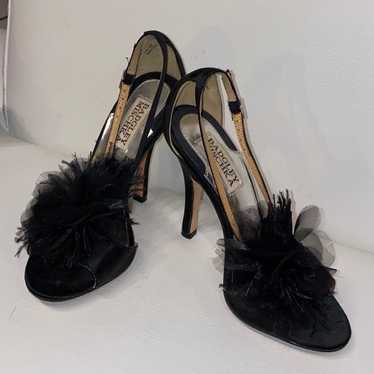 NWOT {BADGLEY MISCHKA} Back Satin Bow Rhinestone Detail on sale Formal Party Pumps