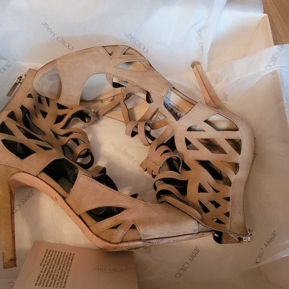 Jimmy Choo Strappy Suede Sandals 37.5 - image 2