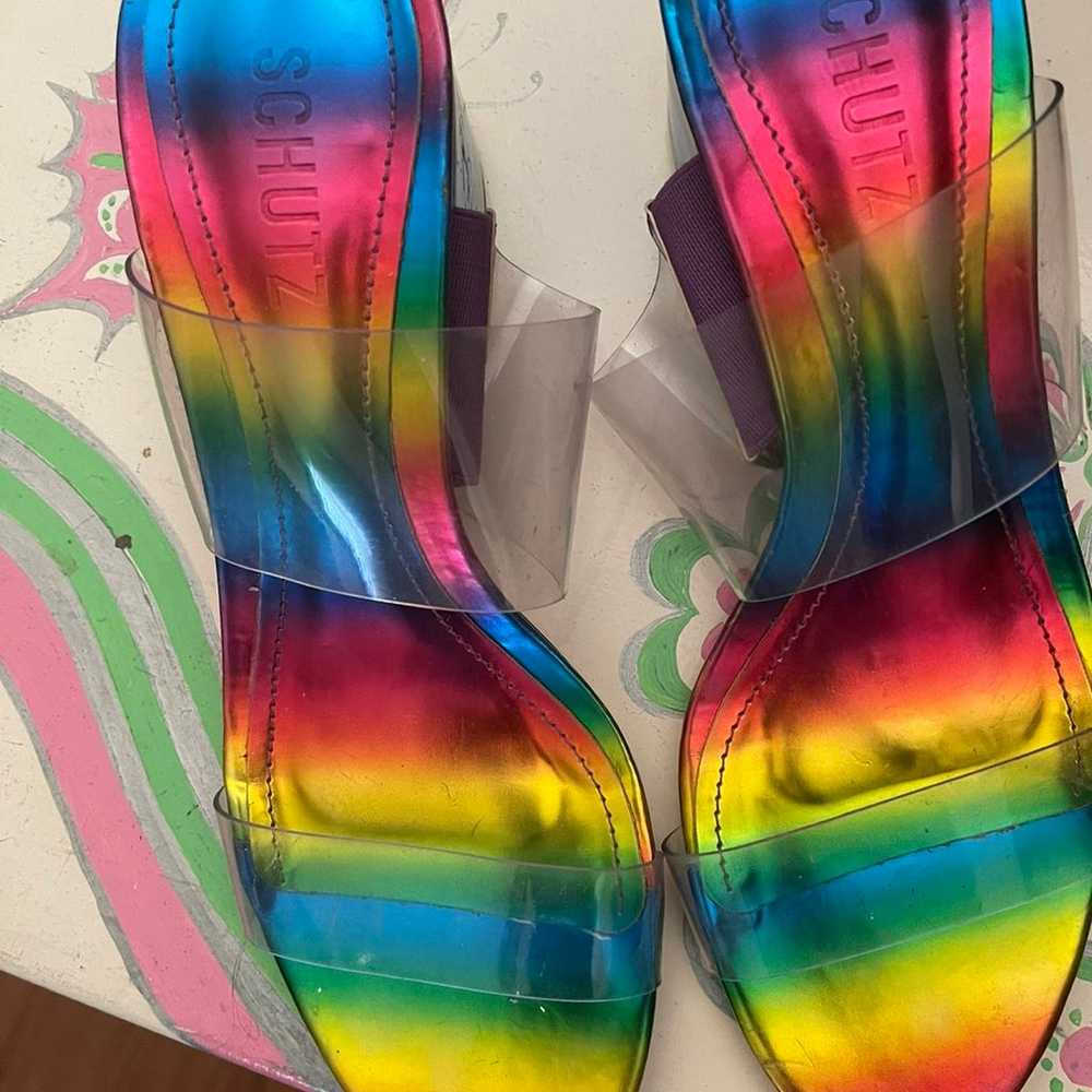 Schutz Ariella Women's Sandals Rainbow \Vinyl San… - image 1