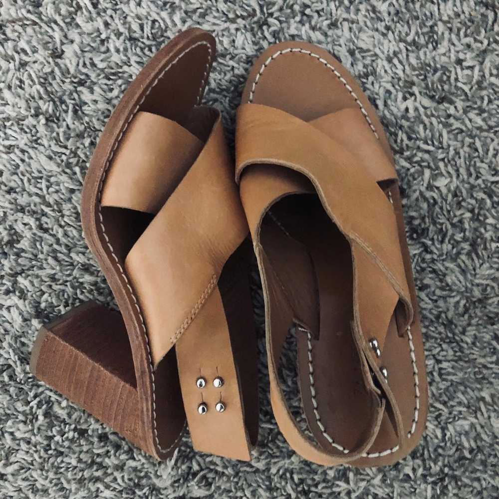 Zimmerman heel sandals natural leather sz 37 7 - image 2