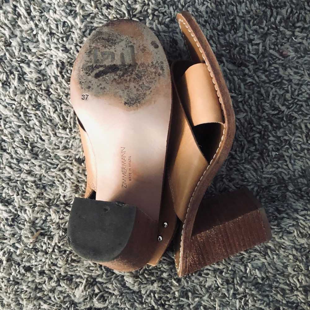 Zimmerman heel sandals natural leather sz 37 7 - image 6