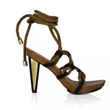 DVF Voleta Rope Tie Suede Sandals Heels Shoes