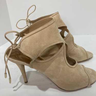 Authentic Aquazzura Firenze biege suede sexy thing