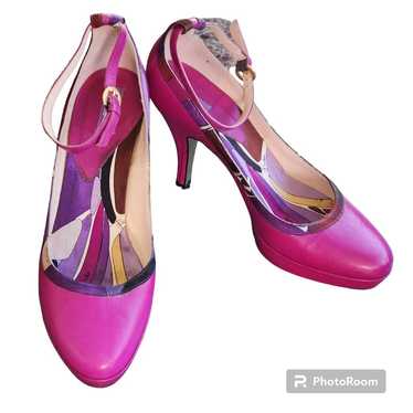 Emilio Pucci Magenta Leather Pumps 38