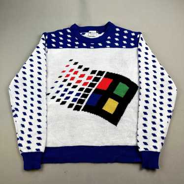 Microsoft Microsoft Sweater Medium White Knit Win… - image 1