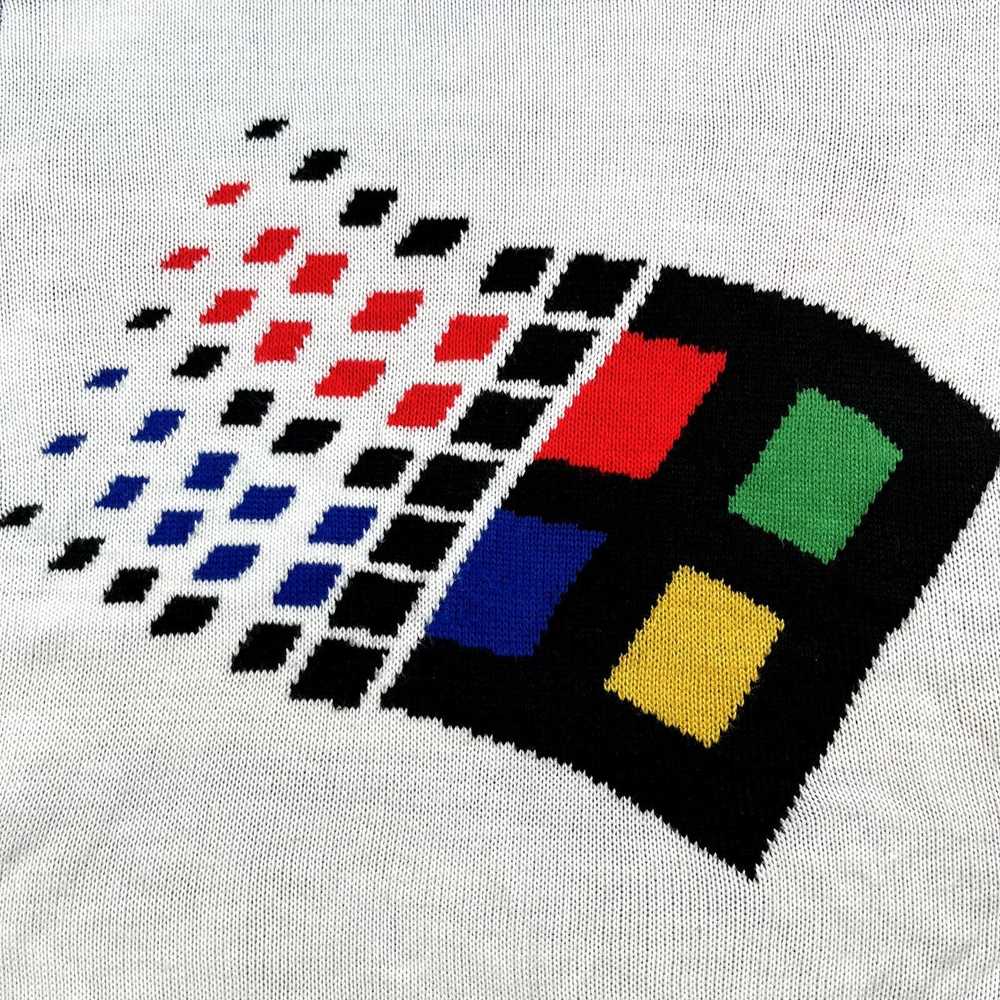 Microsoft Microsoft Sweater Medium White Knit Win… - image 3