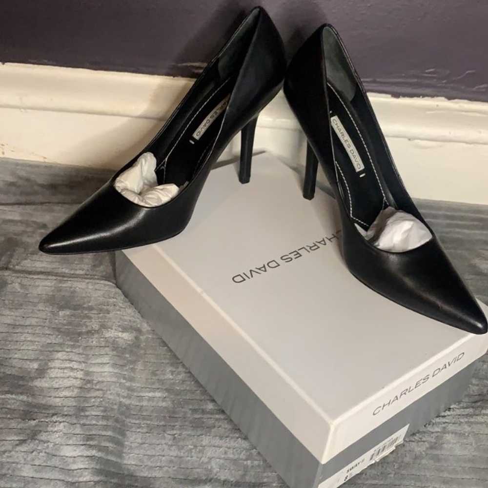 Charles David Sway II Black Leather Pumps -Size 8… - image 2