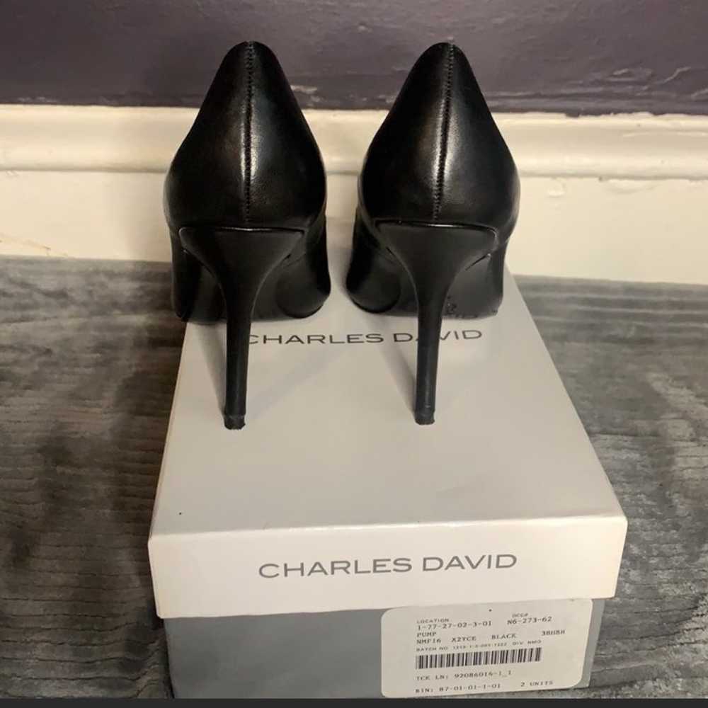 Charles David Sway II Black Leather Pumps -Size 8… - image 5