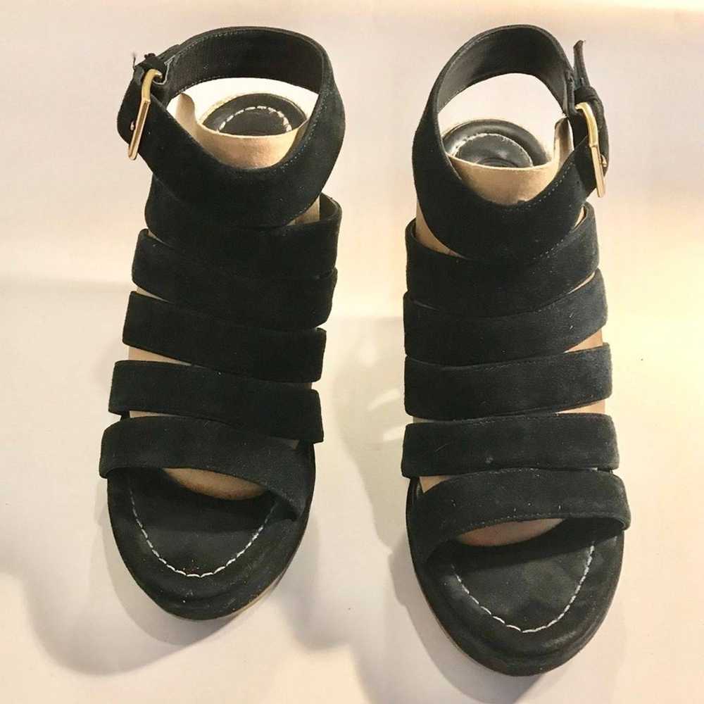 TORY BURCH BLACK SUEDE PLATFORM WEDGE 7 - image 2